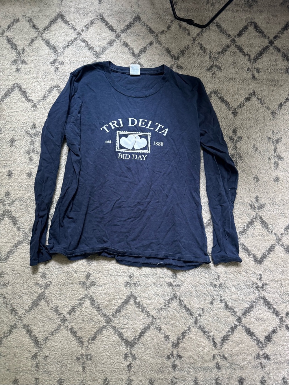 Tri Delta Navy Long Sleeve Tri Delta Bid Day Tee